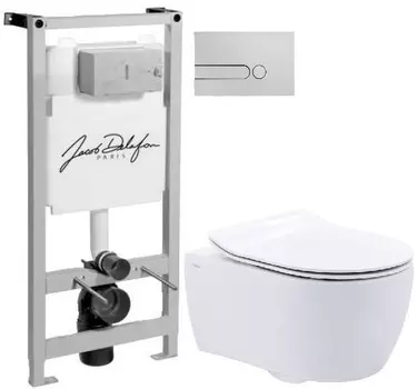 Комплект подвесной унитаз SSWW NC2038 + система инсталляции Jacob Delafon E5504-NF + E4326-CP
