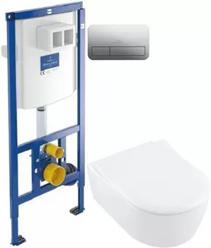 Комплект подвесной унитаз Villeroy &amp; Boch Avento 5656RSR1 + система инсталляции Villeroy &amp; Boch 92246100 + 92249061