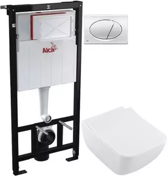 Комплект подвесной унитаз Villeroy &amp; Boch Legato 5663RS01 + система инсталляции AlcaPlast AM101/11203:1RUSSETM71