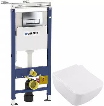 Комплект подвесной унитаз Villeroy &amp; Boch Legato 5663RS01 + система инсталляции Geberit 458.125.21.1