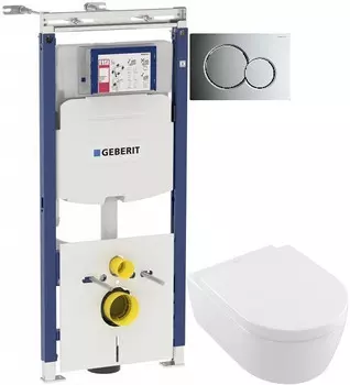 Комплект подвесной унитаз Villeroy & Boch Avento 5656HR01 + система инсталляции Geberit 111.362.00.5 + 115.770.21.5