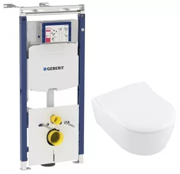 Комплект подвесной унитаз Villeroy &amp; Boch Avento 5656RSR1 + система инсталляции Geberit 111.362.00.5