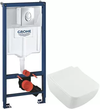 Комплект подвесной унитаз Villeroy &amp; Boch Legato 5663RS01 + система инсталляции Grohe 38721001