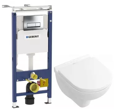 Комплект подвесной унитаз Villeroy &amp; Boch O.Novo 5688H101 + система инсталляции Geberit 458.125.21.1
