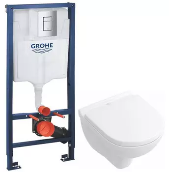Комплект подвесной унитаз Villeroy &amp; Boch O.Novo 5688H101 + система инсталляции Grohe 38772001
