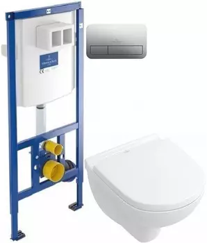 Комплект подвесной унитаз Villeroy &amp; Boch O.Novo 5688H101 + система инсталляции Villeroy &amp; Boch 92246100 + 92249061