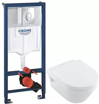 Комплект подвесной унитаз Villeroy &amp; Boch Omnia Architectura 56841001P + 98M9C101 + система инсталляции Grohe 38721001