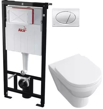 Комплект подвесной унитаз Villeroy &amp; Boch Omnia Architectura 567410R1 + 98M9C101 + система инсталляции AlcaPlast AM101/11203:1RUSSETM71