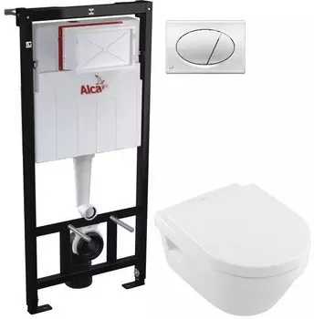 Комплект подвесной унитаз Villeroy &amp; Boch Omnia Architectura 56841001P + 98M9C101 + система инсталляции AlcaPlast AM101/11203:1RUSSETM71