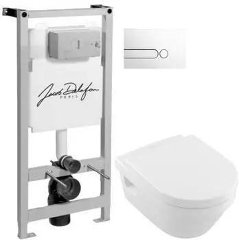 Комплект подвесной унитаз Villeroy &amp; Boch Omnia Architectura 56841001P + 98M9C101 + система инсталляции Jacob Delafon E5504-NF + E4326-00