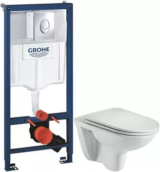 Комплект подвесной унитаз WeltWasser Baarbach 004GL-WT 10000003811 + система инсталляции Grohe 38721001