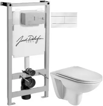 Комплект подвесной унитаз WeltWasser Baarbach 004GL-WT 10000003811 + система инсталляции Jacob Delafon E5504-NF + E4316-00