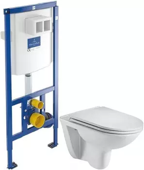 Комплект подвесной унитаз WeltWasser Baarbach 004GL-WT 10000003811 + система инсталляции Villeroy &amp; Boch 92246100