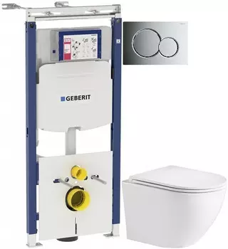 Комплект подвесной унитаз WeltWasser Merzbach 004GL-WT 10000003661 + система инсталляции Geberit 111.362.00.5 + 115.770.21.5