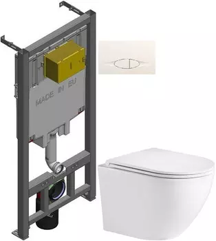 Комплект подвесной унитаз WeltWasser Merzbach 004GL-WT 10000003661 + система инсталляции Jacob Delafon E29025-NF + E29026-01R