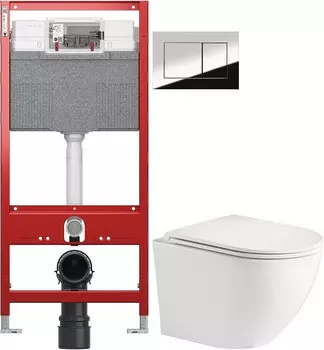 Комплект подвесной унитаз WeltWasser Merzbach 004GL-WT 10000003661 + система инсталляции Tece 9300302 + 9240401