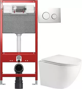 Комплект подвесной унитаз WeltWasser Merzbach 004GL-WT 10000003661 + система инсталляции Tece 9300302 + 9240921