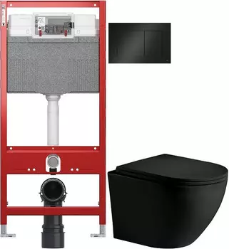 Комплект подвесной унитаз WeltWasser Merzbach 004MT-BL 10000003695 + система инсталляции Tece 9300302 + 9240407