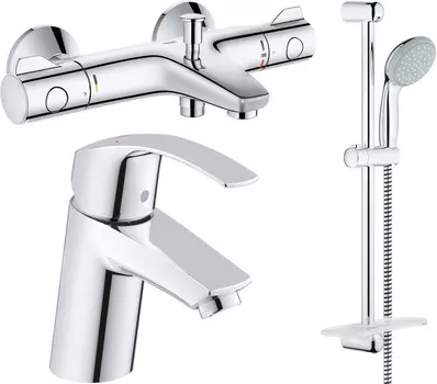 Комплект смесителей (3 в 1) Grohe Eurosmart New + Grohtherm 800 124422