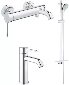 Комплект смесителей Grohe Essence New 33624001 + 23590001 + 27226001