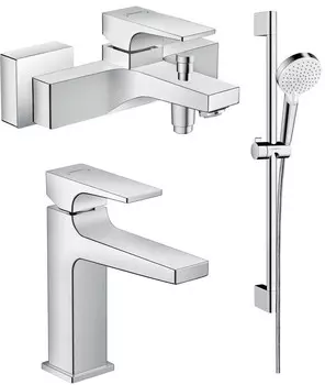 Комплект смесителей Hansgrohe Metropol 32540000 + 32507000 + 26532400