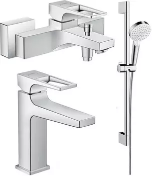 Комплект смесителей Hansgrohe Metropol 74540000 + 74507000 + 26532400