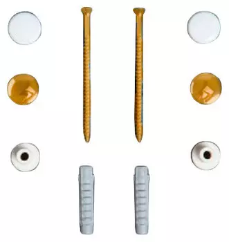 Комплект вертикальных крепежей для унитаза/биде с заглушками цвета золото Simas F90oro