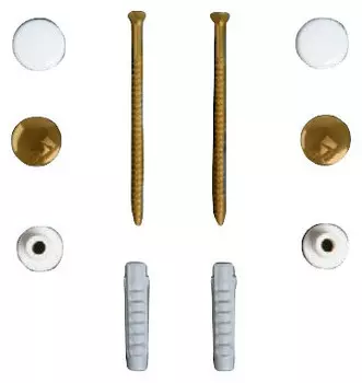 Комплект вертикальных крепежей для унитаза/биде с заглушками цвета бронза Simas F90br