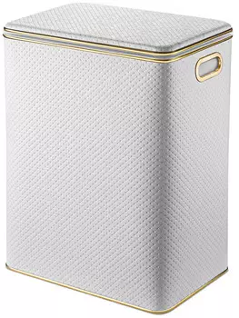 Корзина для белья большая, белый золото Geralis Punto PWG-S