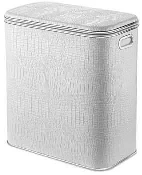Корзина для белья малая, белый хром Geralis Croco KWH-M