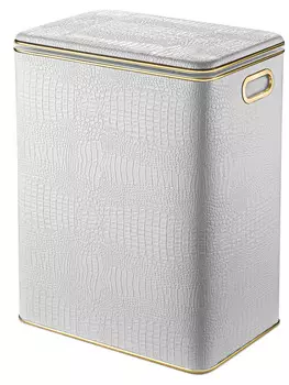 Корзина для белья малая, белый золото Geralis Croco KWG-M