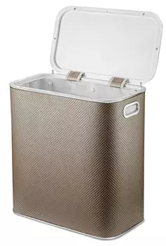 Корзина для белья малая, темно-бежевый хром Geralis Romb RBH-M