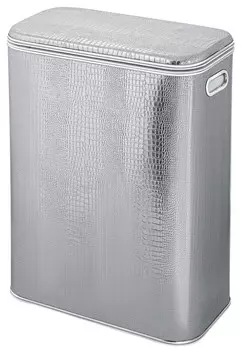 Корзина для белья стандартная, серебро хром Geralis Croco KHH-B