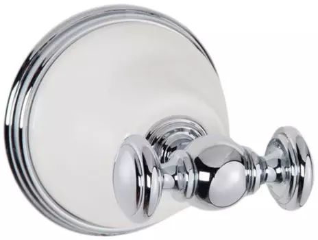 Крючок Tiffany World Harmony TWHA016bi/cr двойной, для ванны, хром/белый