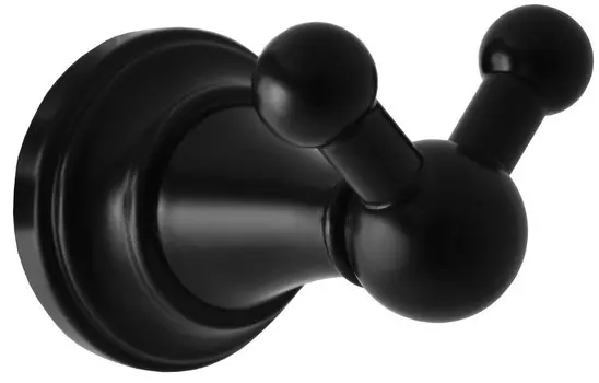 Крючок Rav Slezak Morava MKA0102CMAT двойной, для ванны, черный матовый