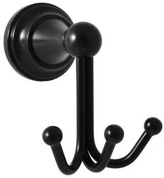 Крючок Rav Slezak Morava MKA0105CMAT тройной, для ванны, черный матовый