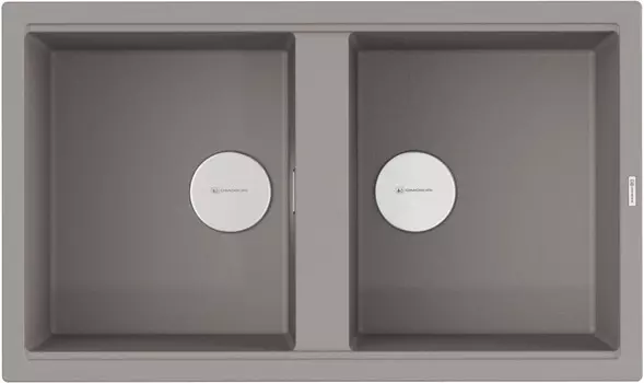 Кухонная мойка Artceramic Omoikiri Kitagawa 86-2-GR ленинградский серый 4993491