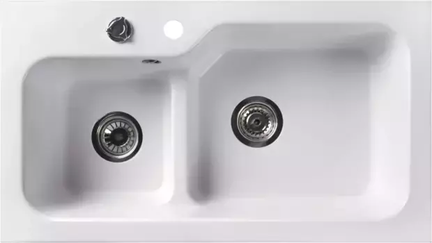 Кухонная мойка Belux SG-REC-DUO 8045 белый кварц 4810924266545