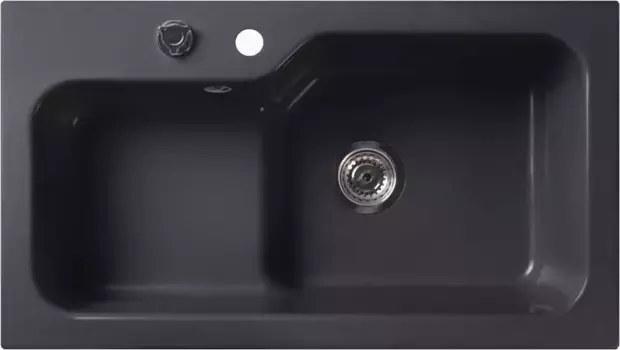 Кухонная мойка Belux SG-REC-HALF-8045 черный обсидиан 4810924266620