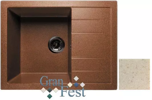 Кухонная мойка бежевый GranFest Quadro GF-Q650L