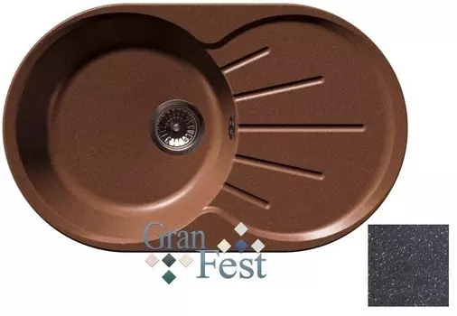 Кухонная мойка черный GranFest Rondo GF-R750L