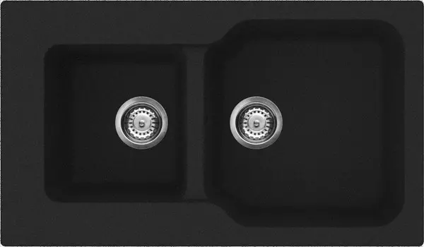 Кухонная мойка черный Tetogranit Omoikiri Maru 86-2-BL