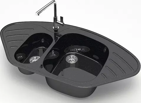 Кухонная мойка Marrbaxx Аделис Z23 черный глянец Z023Q004