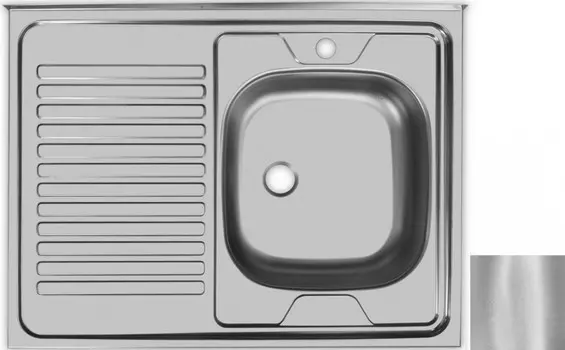 Кухонная мойка матовая сталь Ukinox Стандарт STD800.600 ---5C 0RS