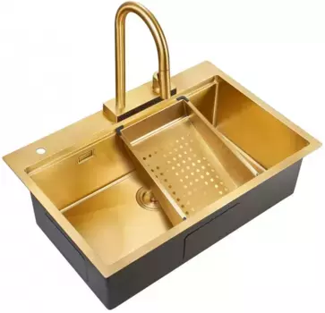 Кухонная мойка Milacio Denia 75 золотой матовый MC.77428