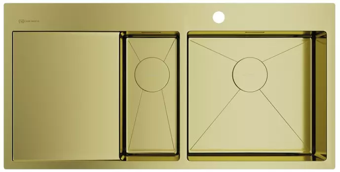Кухонная мойка Omoikiri Akisame 100-2-LG-R светлое золото 4973090