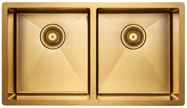 Кухонная мойка Paulmark Dopplet золотой матовый PM507844-BG