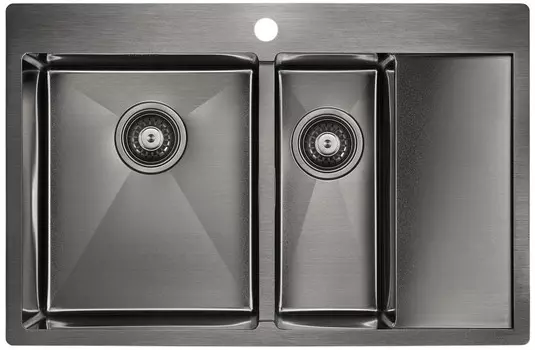 Кухонная мойка Paulmark Liga вороненая сталь PM227851-GML