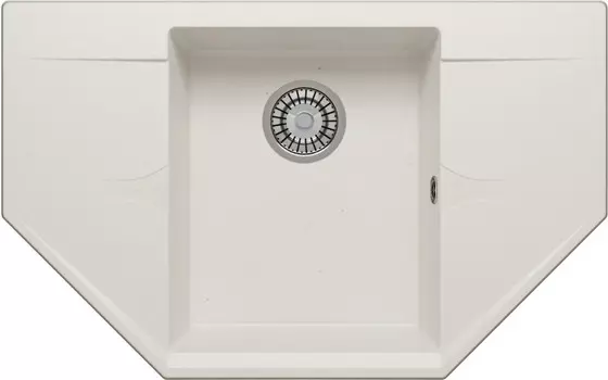 Кухонная мойка Polygran Riff-800 белый хлопок 679092
