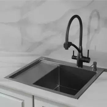 Кухонная мойка РМС вороненая сталь MRK-5851BL-R